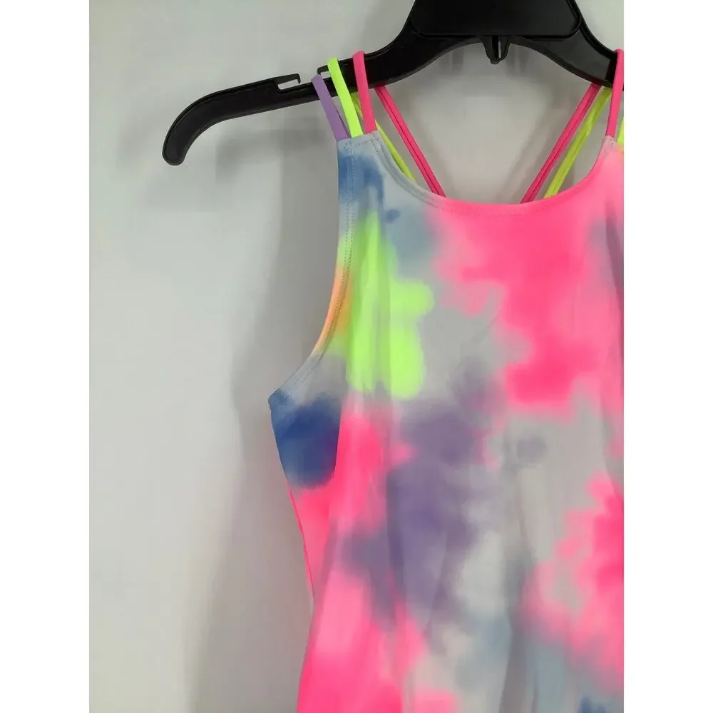 The Children's Place Girl's XXL Resort Neon Tie Dye One Piece Swimsuit J19-51